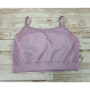 Gymshark Flex Strappy Sports Bra Size Medium Padded Pink with Large Logo